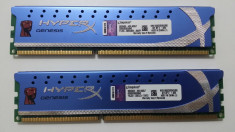 RAM Kingston HyperX, 8GB (2x4GB), DDR3, 1333 / 1600MHz, CL9, Dual channel foto