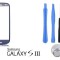 Sticla display fata Samsung Galaxy S3 albastru inchis + kit desfacere si adeziv