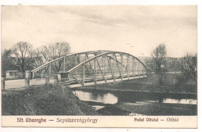 % carte postala (ilustrata)-COVASNA--Sf.Gheorghe-Podul Oltului 1929 foto