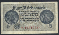 GERMANIA NAZISTA 5 MARK MARCI 1939 1940 1945 P-R138b, cu Zvastica, WWII [11] VF foto