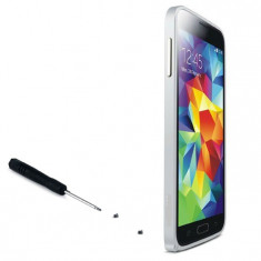 Bumper argintiu aluminiu butoane aluminiu Samsung Galaxy S5 i9600 G900