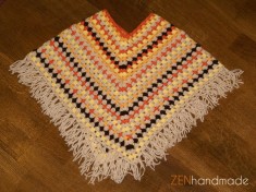 Poncho pentru copii, crosetat manual foto