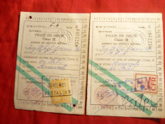 2 Foi de Drum Militare CFR, cu timbre anexa de control , diferite foto