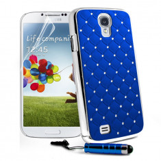 Husa Samsung Galaxy S4 I9505/I9500-Chrome&amp;quot;Albastru&amp;quot;+Folie Protectie Ecran+Stylus foto