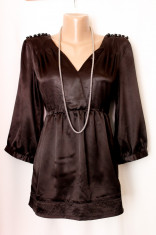 Bluza satin negru, model deosebit, marimea M -REDUCERE! foto