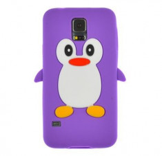 Husa Silicon Pinguin Samsung Galaxy S5 G900 Mov foto