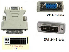 Adaptor VGA la DVI-I (Dual Link) 24+5 foto