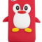 Husa Silicon Pinguin iPhone 4 4S Rosu