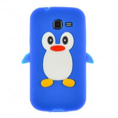 Husa Silicon Pinguin Samsung Galaxy Trend Lite S7390 Albastru foto