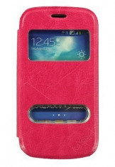 Husa Toc Flip Cover S-View Samsung Galaxy Trend Plus S7580 Roz foto