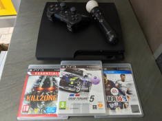 PS3 PLAYSTATION 3 320 GB 1 JOYSTICK 1 MOTION 3 JOCURI WEBCAM VERSIUNEA 4.46 2A foto