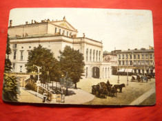 Ilustrata clasica Bucuresti - Teatrul National si Parcul Otetelesanu ,cca.1900 foto