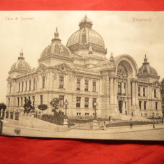 Ilustrata clasica Bucuresti - Casa de Depuneri ,cca. 1900 ,autor Stengel Dresda