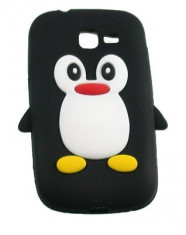 Husa Silicon Pinguin Samsung Galaxy Trend Lite S7390 Negru foto