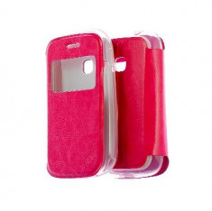 Husa Toc Flip Cover S-View Samsung Galaxy Young S6310 Roz foto