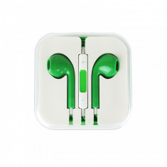 Casti Earpods iPhone 5 5S 6 6 Plus iPod iPad Green foto
