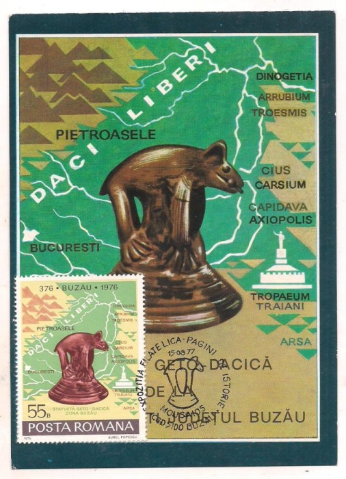 % ilustrata maxima- BUZAU-EXPOZITIA FILATELICAPAGINI DE ISTORIE