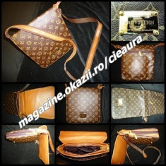 BORSETA EXTENSIBILA BARBATI UMAR SOLD CANVAS IMPRIMEU CLASIC FIRMA LOUIS VUITTON foto