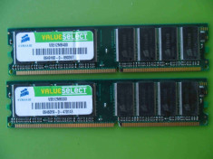 Memorie RAM PC DDR1 1GB (2x512) PC3200 400MHz CORSAIR foto