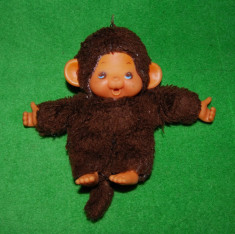 Jucarie plus maimutica Monchhichi (kiki, moncici) maro clasic, 14 cm, colectie foto