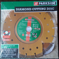 Disc diamantat 230 mm pentru taiere beton, clincher, tigla, etc - NOU - PARKSIDE foto