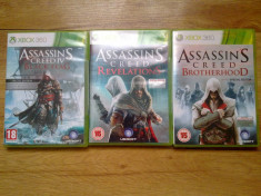 Vand 3 jocuri ASSASSIN`S CREED : Brotherhood , Revelations , Black Flag XBOX360 foto