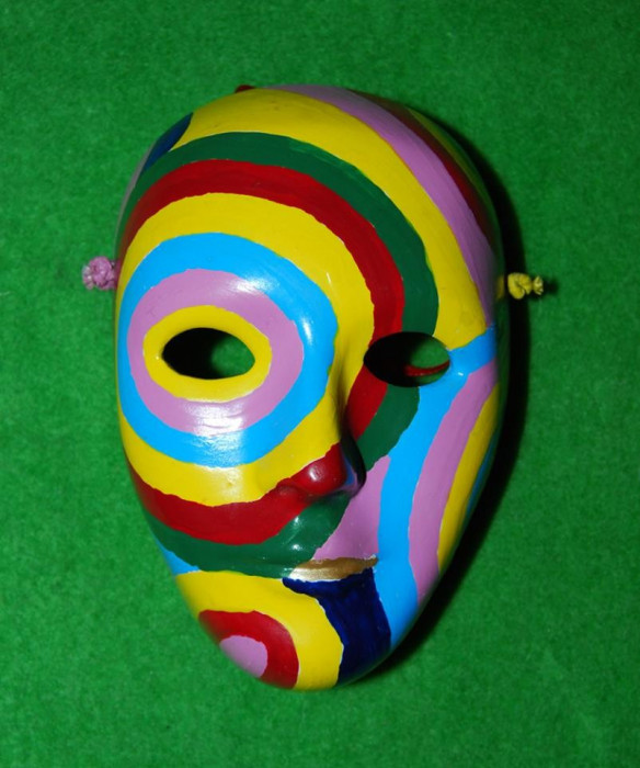 masca ceramica tip Venezia, colorata, 15x10 cm, de agatat pe perete, decor