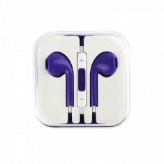 Casti Earpods iPhone 5 5S 6 6 Plus iPod iPad Purple foto