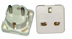 Adaptor stecher UK/USA/RO alb foto