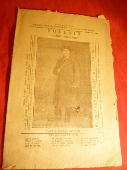 Brosura Suvenir 1920 - Poetul George Ionescu - Ed. M.Antonescu