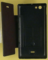 Husa Toc Flip Cover Sony Xperia Miro ST23i Negru foto