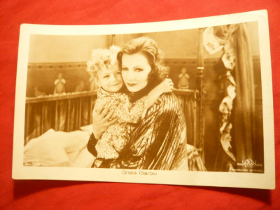 Ilustrata- Personalitati -Fotografie- Greta Garbo cu copil , interbelica foto