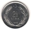 SV * Turcia 2 1/2 LIRA 1971 FAO AUNC+, Asia, Nichel