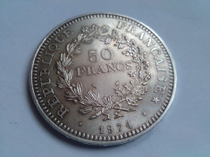 Moneda 50 franci, francs 1974 - argint 0,900 foto