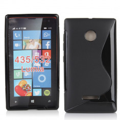 Husa Microsoft Lumia 435- S Line Wave-Gel&amp;quot;Negru&amp;quot; foto