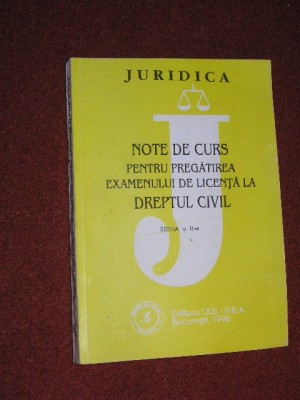 Note de curs pt.pregatirea examenului de licenta la dreptul civil - Editia a IIa foto