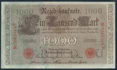 GERMANIA 1000 1.000 MARK MARCI 1910, stampila rosie, Litera U [31] P-44b/5 foto