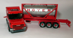 Herpa Scania hauber 144L-400 container 20&amp;quot; HOYER platforma extensibila 1:87 foto