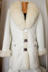 Jacheta /palton Rolf Schulte cu blana de vulpe polara, XL model deosebit foto