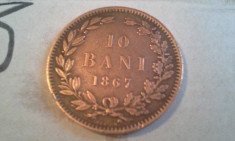 10 BANI 1867 SUPERBA DE COLECTIE foto