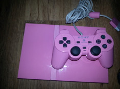 Playstation 2 PINK (Roz) modat ps2 slim play station 2 ps 2 +FIFA 2014 PES 15 foto