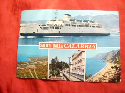 Ilustrata -Nave -Calabria - Nava Pasageri , circulat cu timbru-nava foto