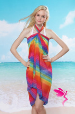ES28 Esarfa de plaja cu model multicolor foto