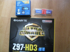 Kit placa de baza Gigabyte + CPU i7-4790k + 8GB RAM nou cu garantie foto