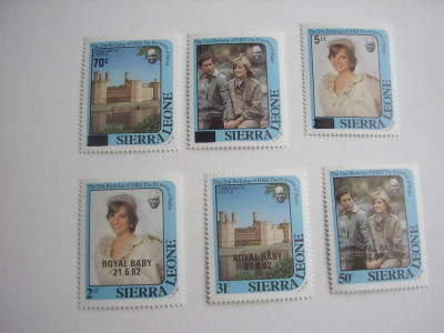 Sierra Leone 1982 Charles si Diana MI 670-972; 679-681 MNH foto