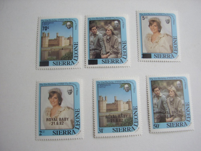 Sierra Leone 1982 Charles si Diana MI 670-972; 679-681 MNH