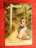 Ilustrata - Scena Romantica Anglia , circulat 1/2 pence Eduard VII 1908, Circulata