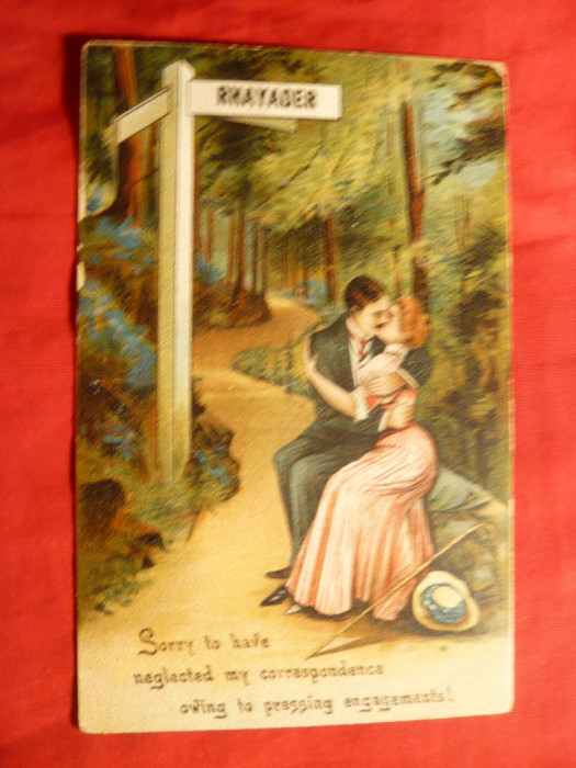 Ilustrata - Scena Romantica Anglia , circulat 1/2 pence Eduard VII 1908