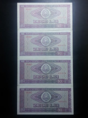 Set 4 X 10 Lei 1966 Romania a UNC foto