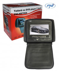 Resigilat - 2015 - Tetiera 7 inch cu DVD player PNI HD700A-B negru cu fermoar foto
